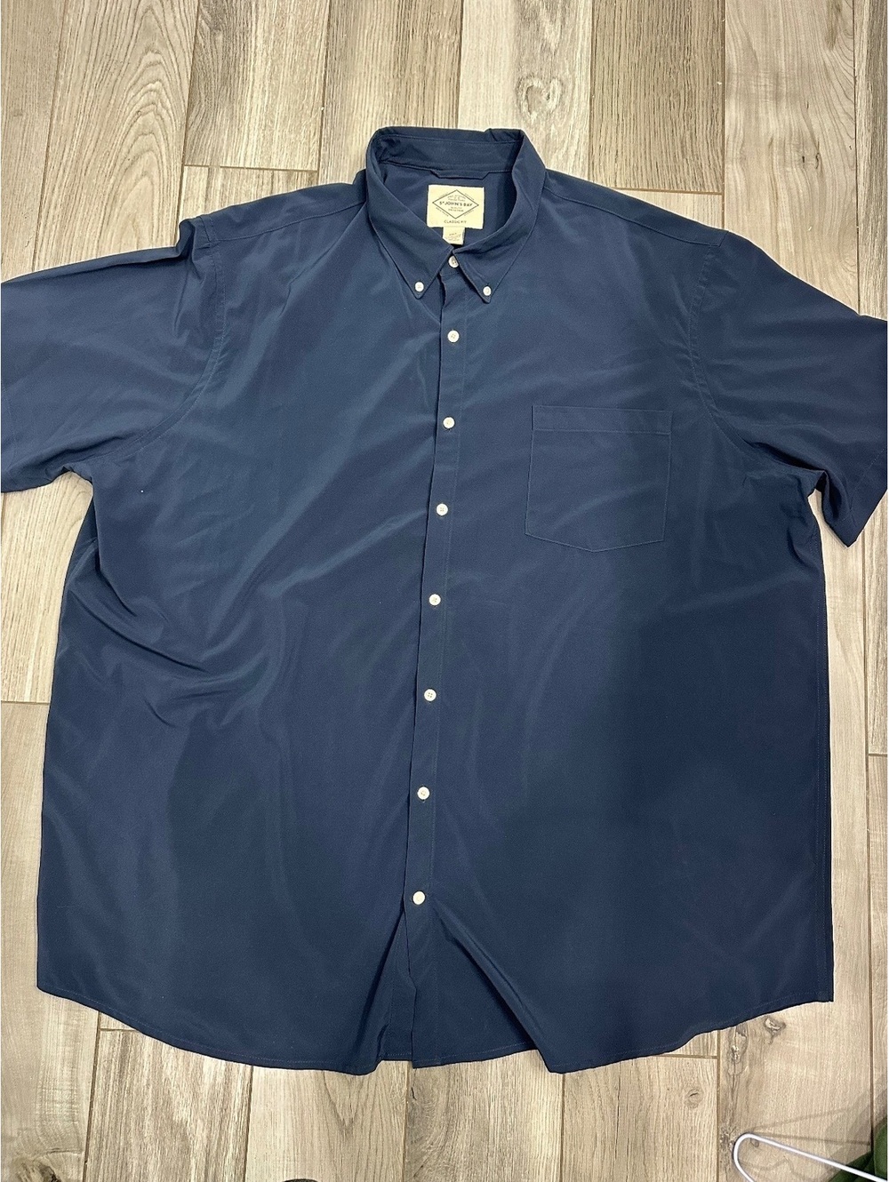 St. John's Bay Classic Fit Men's Navy Blue Button-Up Shirt 3XLT